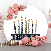 Machen A Wunsch Schwarz Kerzen Runden Geburtstag Hintergrund